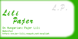 lili pajer business card